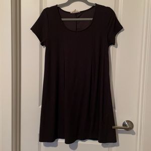 Pink Rose Black Dress